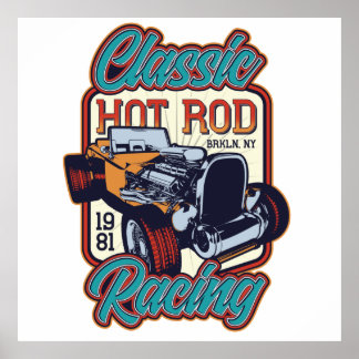 Hot Rod Custom Garage Poster