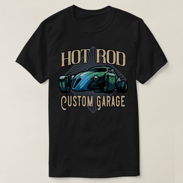 Hot Rod Custom Garage T-Shirt (Design Front)