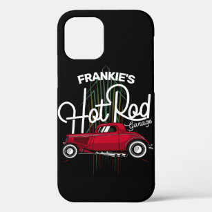 Hot Rod Garage CUSTOM NAME Deluxe Pinstripes Car iPhone 12 Case