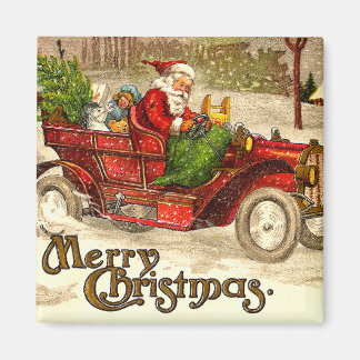 Hot Rod Santa Magnet