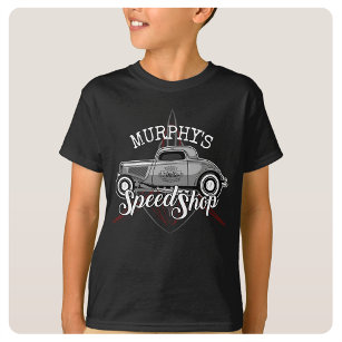 Hot Rod Speed Shop CUSTOM NAME Pinstripes Garage T-Shirt