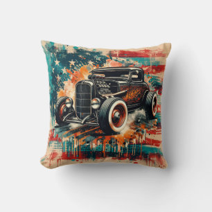Hot Rod Throw Pillow