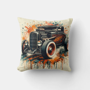 Hot Rod Throw Pillow