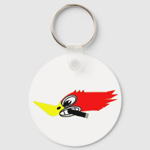 hot rod wood pecker keychain