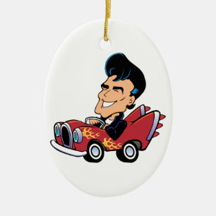 Hot Rodder Ceramic Ornament