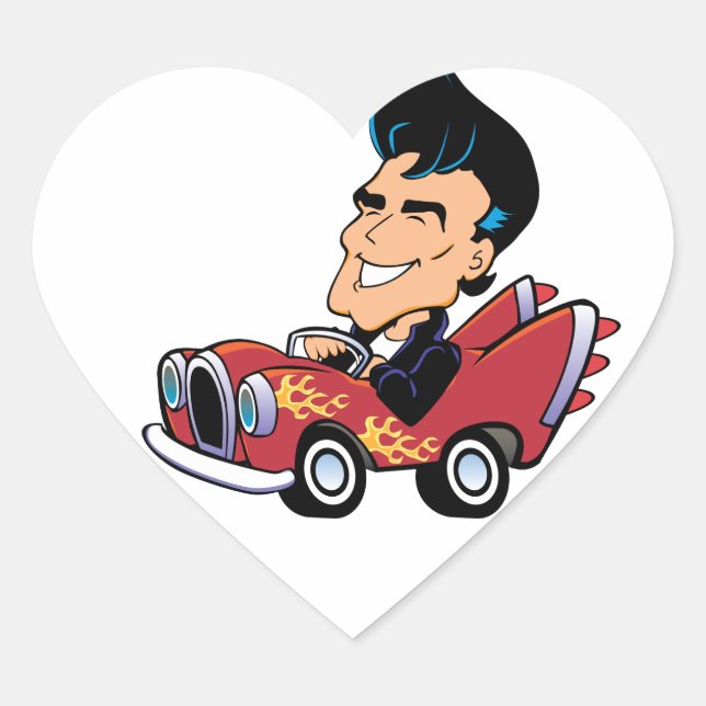 Hot Rodder Heart Sticker (Front)