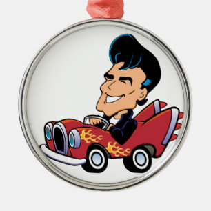 Hot Rodder Metal Ornament