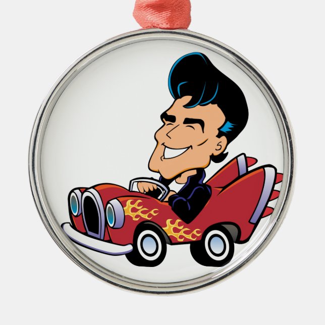 Hot Rodder Metal Ornament (Front)