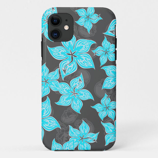 Hot Rodder Pinstriped Hibiscus and Skull Case-Mate iPhone Case (Back)