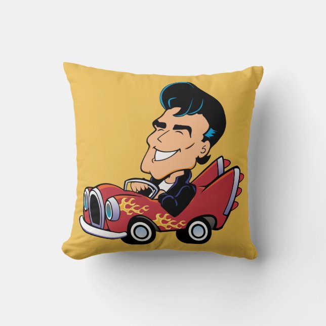 Hot Rodder Throw Pillow (Front)