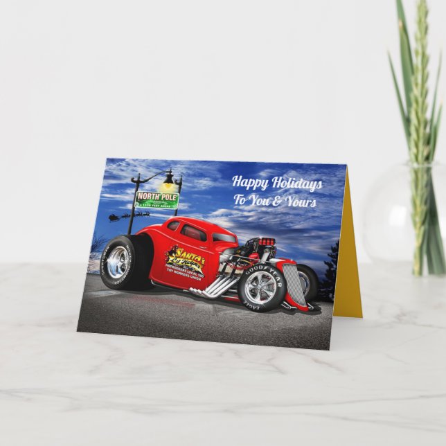 Hot Rodder's Happy Holidays Card (Front)