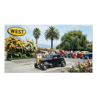 Hot rods at a gas satation in san francisco  photo print