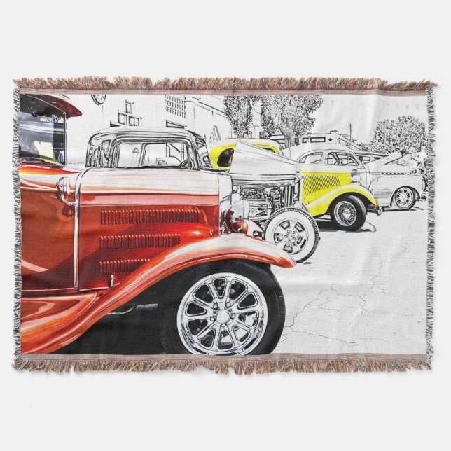 Hot Rods Throw Blanket (Front)