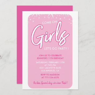 Hot rose 11e anniversaire invitations Fun Modern