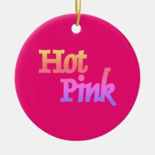 Hot rose avec nom céramique ornement rond