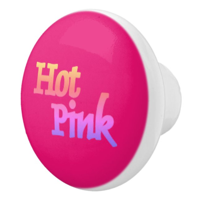 Hot Rose avec nom en céramique bouton (Droite)