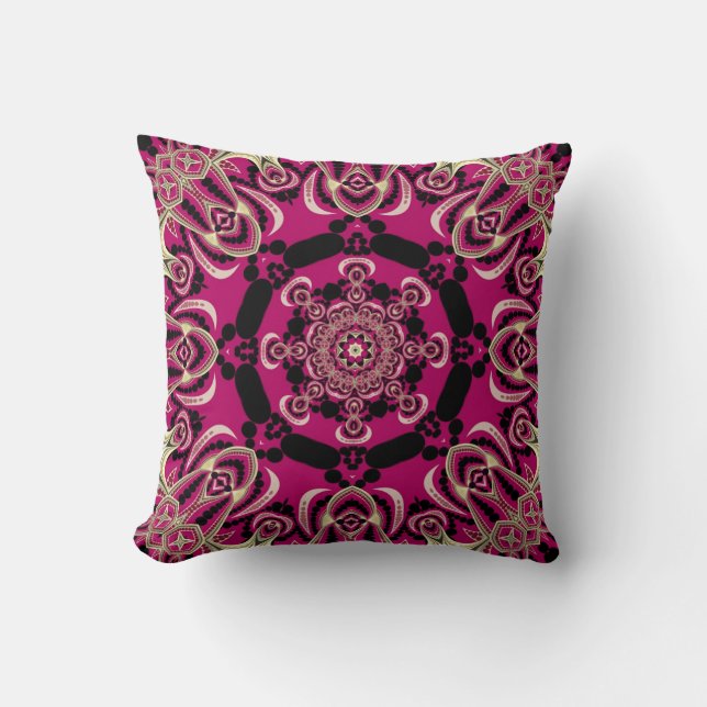 Hot rose Diva Coussin de coussin Motif géométrique (Recto)