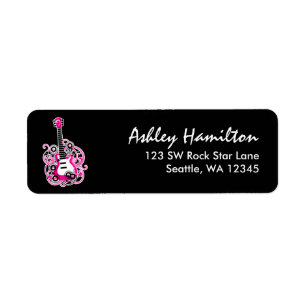 Hot rose et Black Guitare Rock Star