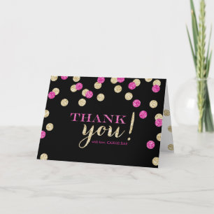 Hot rose et Gold Parties scintillant Merci Cartes
