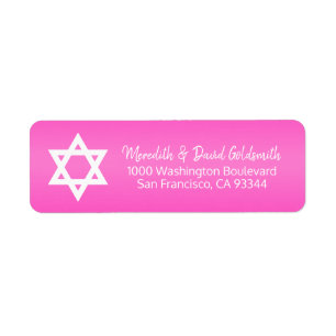 Hot rose Star de David Bat mitzvah Adresse de reto