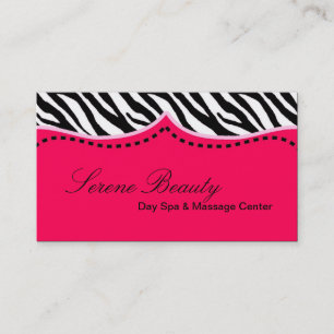 Hot rose Zebra Imprimer Motif animal Carte de visi
