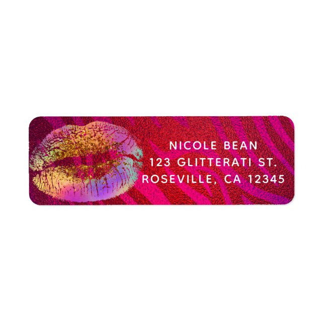 Hot rose Zebra Rainbow Gold Parties scintillant Li (Devant)