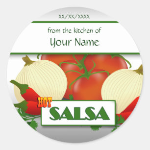 Hot Salsa Canning Custom Sticker Label