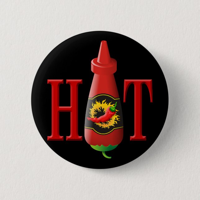 Hot Sauce Bottle 2 Inch Round Button (Front)