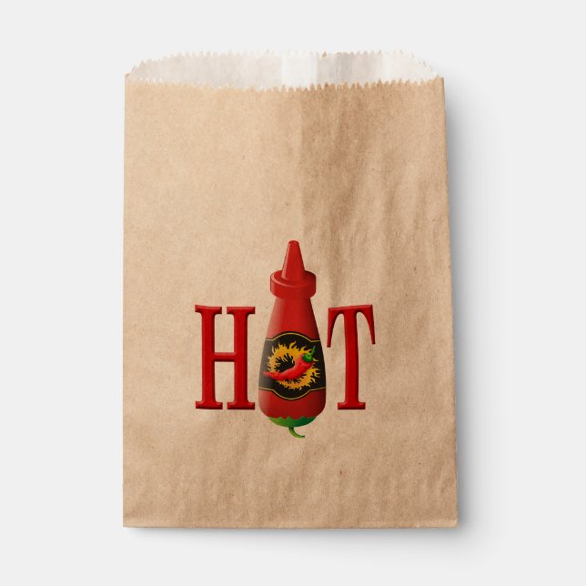 Hot sauce bottle favour bag (Front)