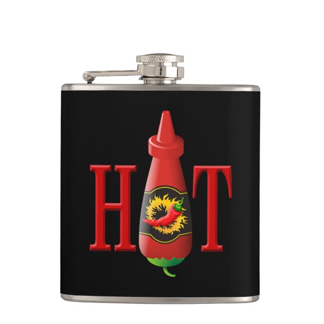 Hot sauce bottle hip flask (Front)