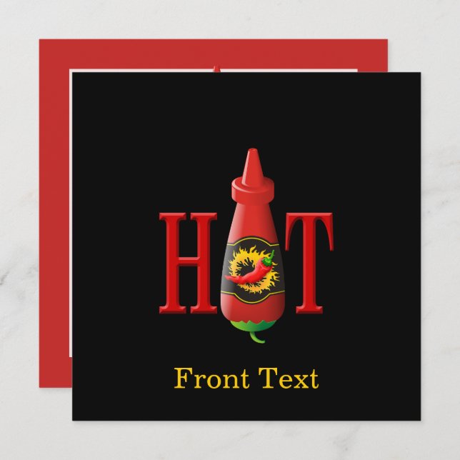 Hot sauce bottle invitation (Front/Back)