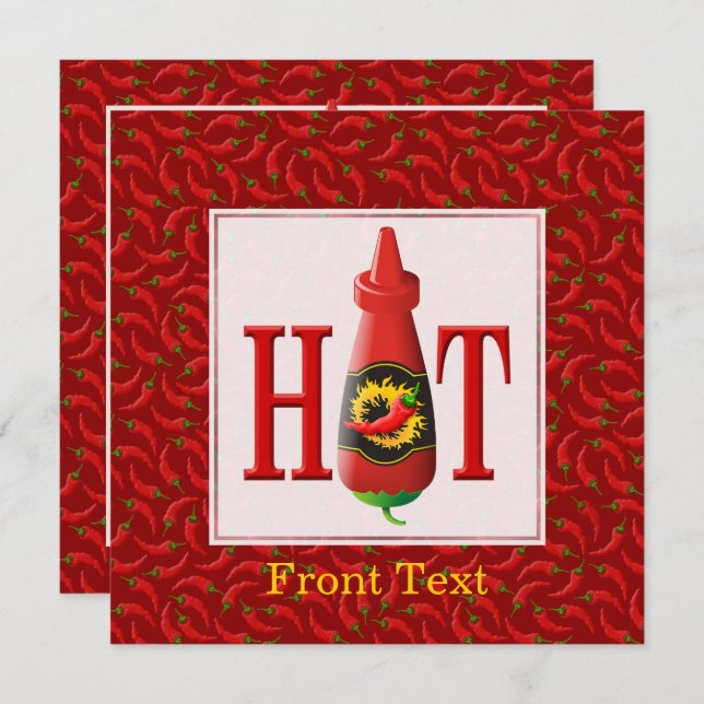 Hot sauce bottle invitation (Front/Back)