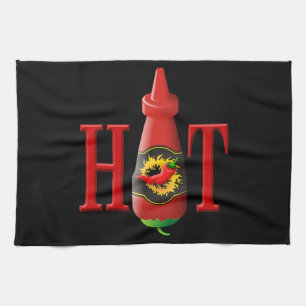 Hot Sauce Bottle Kitchen Towel