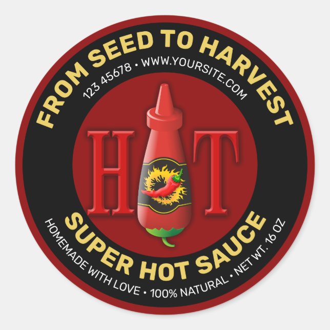 Hot Sauce Bottle Label (Front)