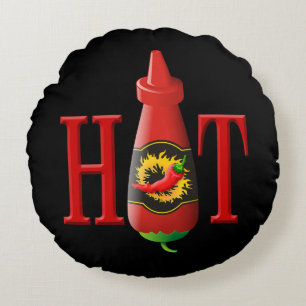 Hot sauce bottle round pillow
