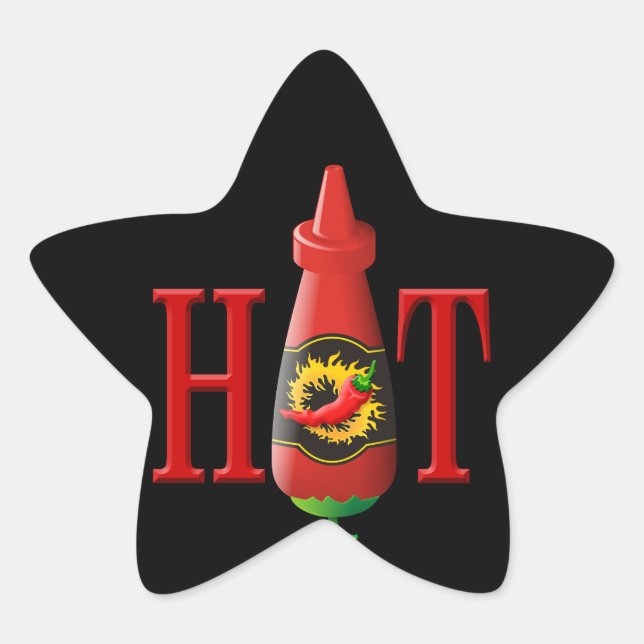 Hot sauce bottle star sticker (Front)
