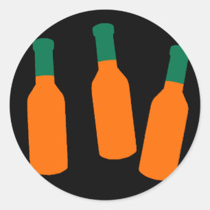 Hot Sauce Bottles Classic Round Sticker