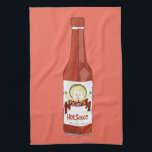 HOT SAUCE cat with maracas and sombrero red Kitchen Towel<br><div class="desc">Decorate your kitchen with this fun hot sauce towel. Makes a great housewarming or anniversary gift! 
You can customize it and add text too.
Check my shop for lots more colours and patterns plus matching kitchen stuff!</div>