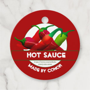 Hot Sauce Chili Peppers Favour Tags