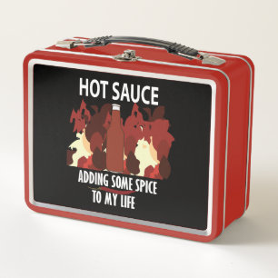Hot Sauce Ketchup Fire Red Chili Pepper  Metal Lunch Box