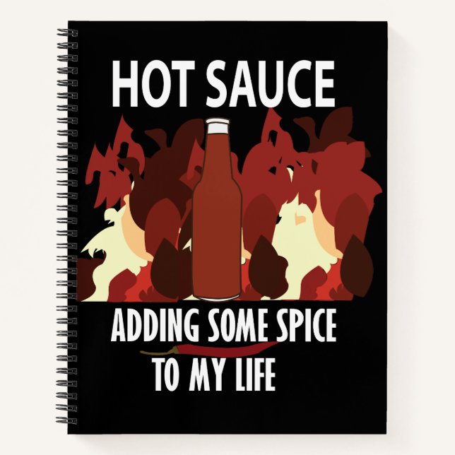 Hot Sauce Ketchup Fire Red Chili Pepper  Notebook (Front)