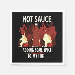 Hot Sauce Ketchup Fire Red Chili Pepper Party Napkin