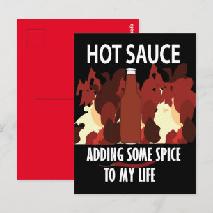 Hot Sauce Ketchup Fire Red Chili Pepper Postcard