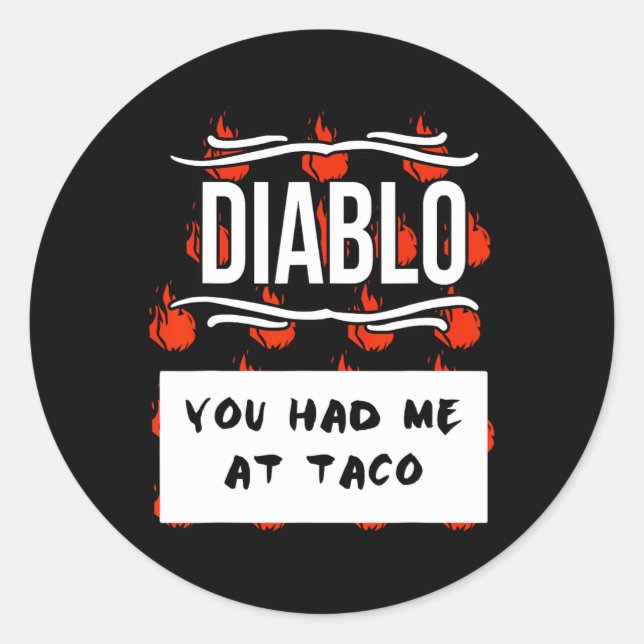 HOT SAUCES Group Halloween DIABLO SAUCE You Had Me Classic Round Sticker (Front)