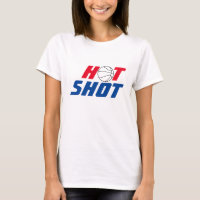 Hot Shot | Basketball Quote with Blue Text T-Shirt