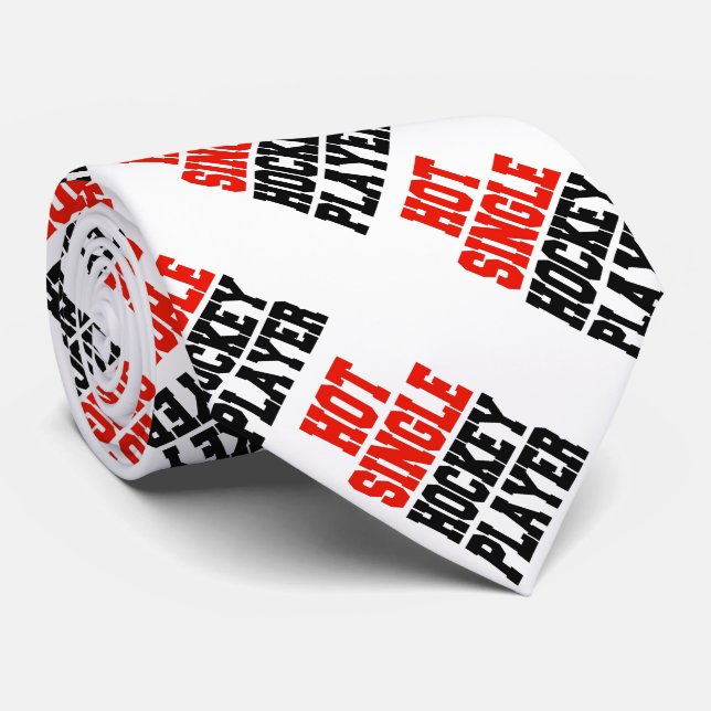 Hot Single Hockey Player Tie (Rolled)