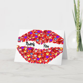 Hot Sparkle Lips Thank you Card