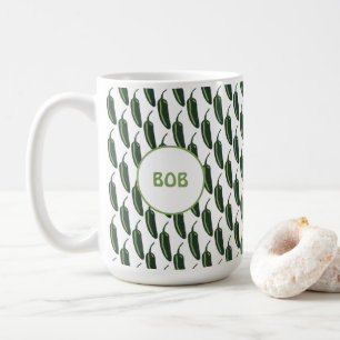 HOT & SPICY Jalapeño Chile Peppers Pattern CUSTOM Coffee Mug