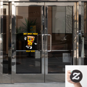 Hot Spicy Pizza Sold Here Shop  Window Cling