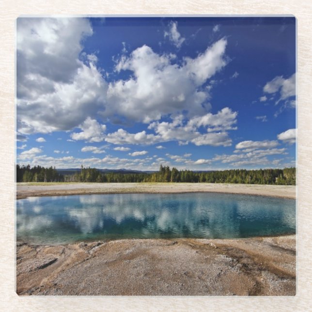 Hot Spring Glass Coaster (Front)
